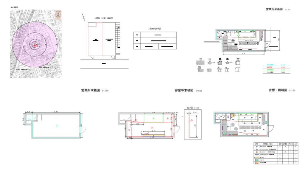 杉並区で深夜営業許可・風俗営業許可の図面作成 |岩瀬勇祐行政書士事務